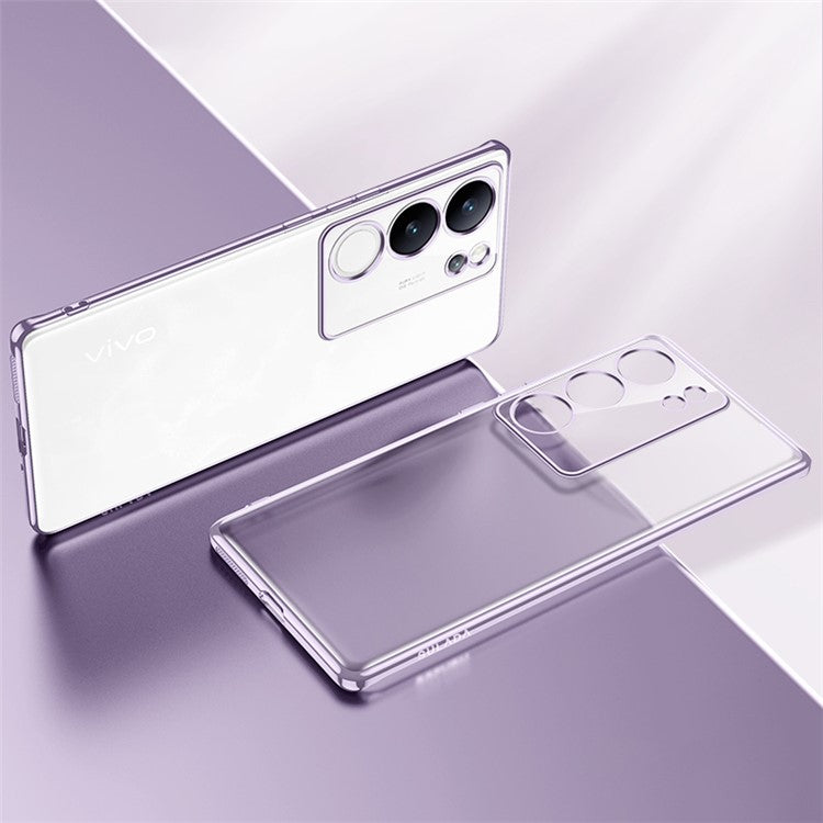 SULADA Nature Series For vivo S17 Pro 5G Electroplating Edges Cover Matte Soft TPU Phone Case - Purple