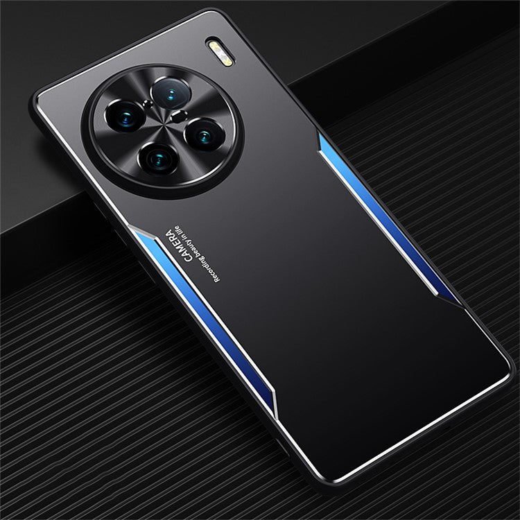 Mobile Phone Case for vivo X90 Pro+ 5G Aluminium Alloy+TPU Back Protector Shell - Blue