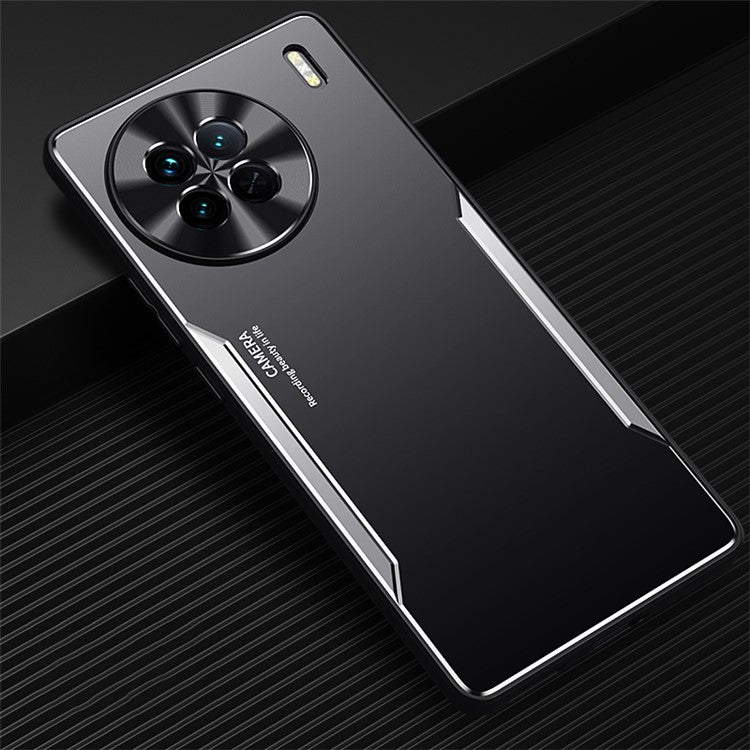 Mobile Phone Case for vivo X90 5G Aluminium Alloy+TPU Back Cover Drop Protection Shell - Silver