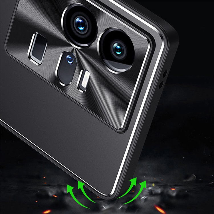 For vivo iQOO 11 Pro 5G Soft TPU + Hard Aluminium Alloy Anti-fall Cover Shockproof Phone Case - Silver