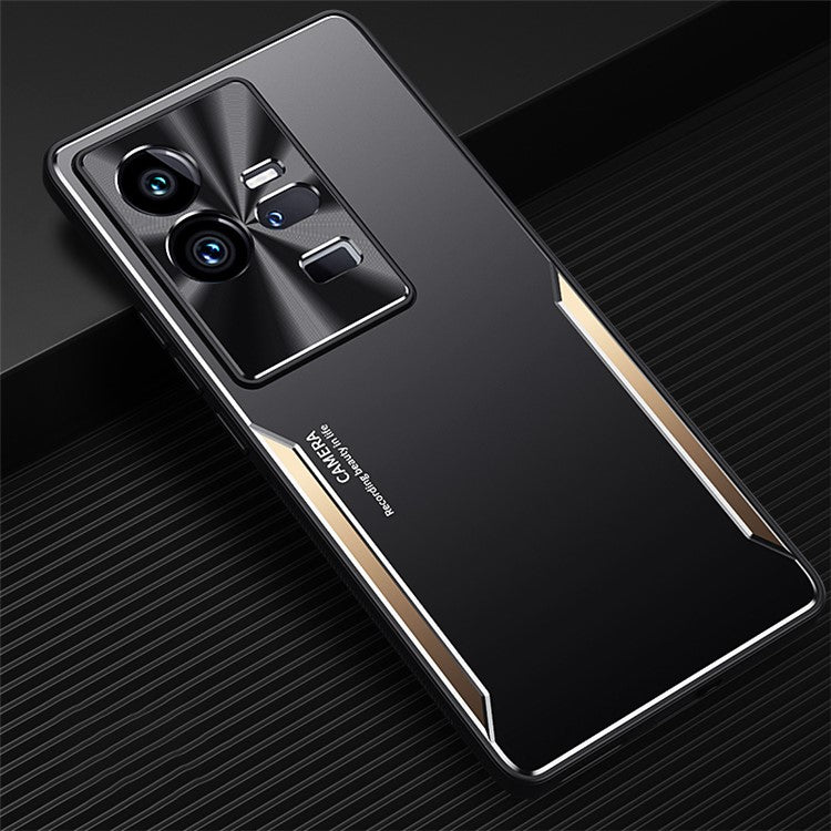 For vivo iQOO 11 Pro 5G Soft TPU + Hard Aluminium Alloy Anti-fall Cover Shockproof Phone Case - Gold