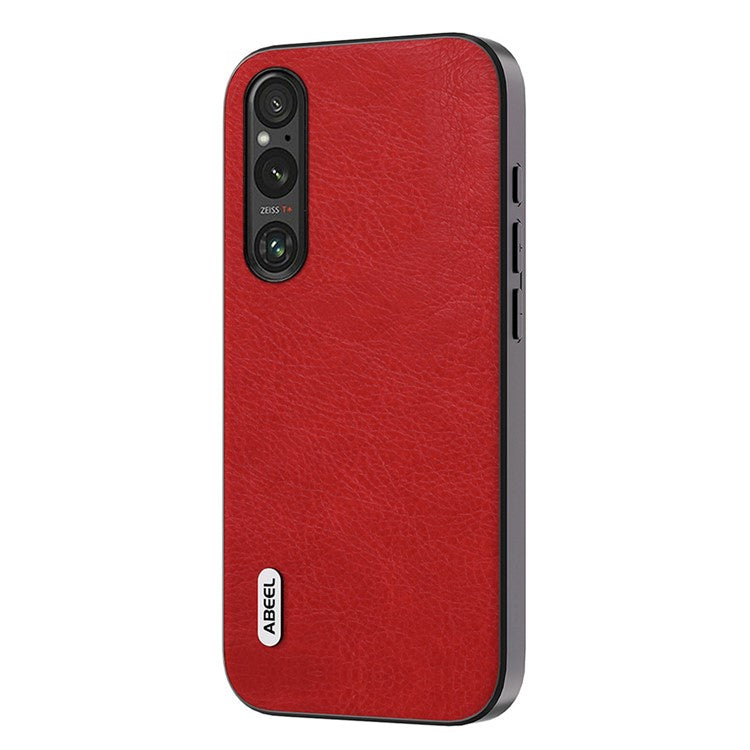 ABEEL For Sony Xperia 1 V Retro Anti-drop Phone Case Litchi Texture PU Leather Coated TPU+PC Cover - Red