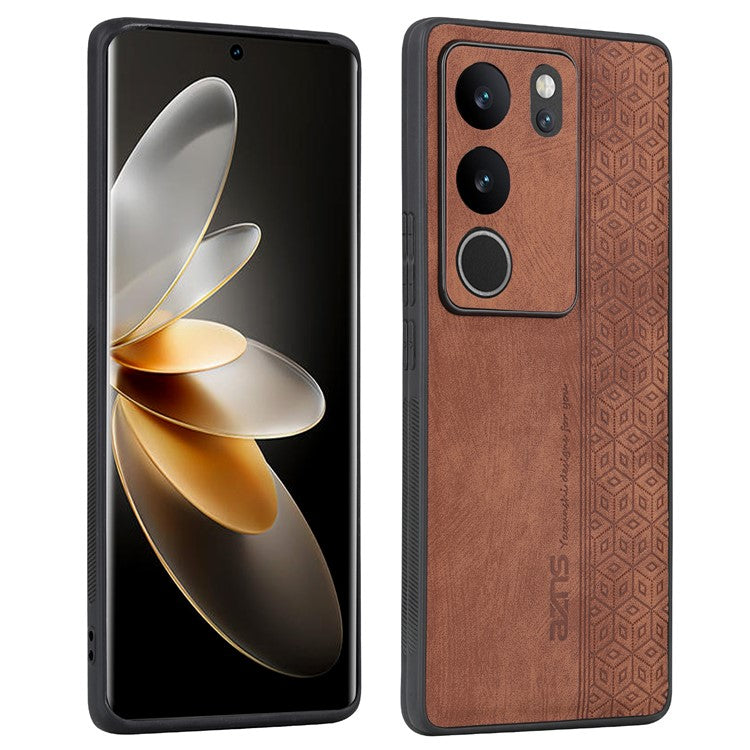 AZNS For vivo S17 Pro 5G / S17 5G Mobile Phone Case Anti-Scratch Imprinted PU Leather+TPU Phone Cover - Brown