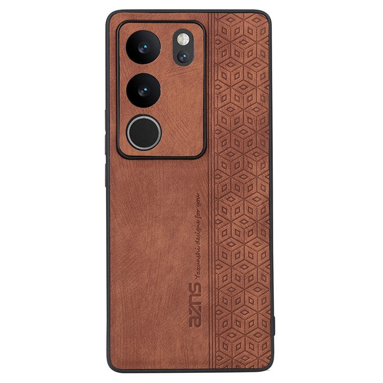 AZNS For vivo S17 Pro 5G / S17 5G Mobile Phone Case Anti-Scratch Imprinted PU Leather+TPU Phone Cover - Brown