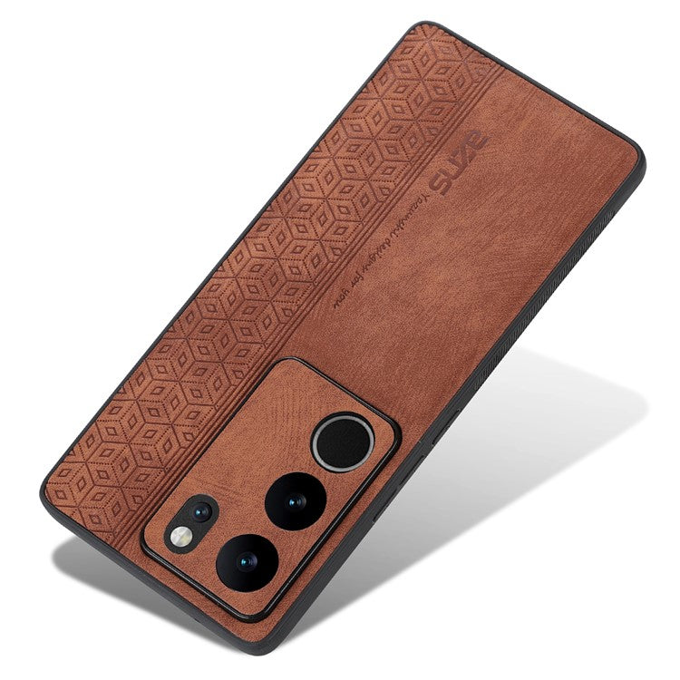 AZNS For vivo S17 Pro 5G / S17 5G Mobile Phone Case Anti-Scratch Imprinted PU Leather+TPU Phone Cover - Brown