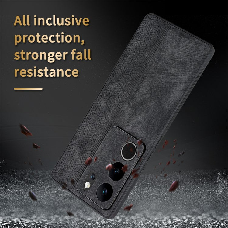 AZNS For vivo S17 Pro 5G / S17 5G Mobile Phone Case Anti-Scratch Imprinted PU Leather+TPU Phone Cover - Brown