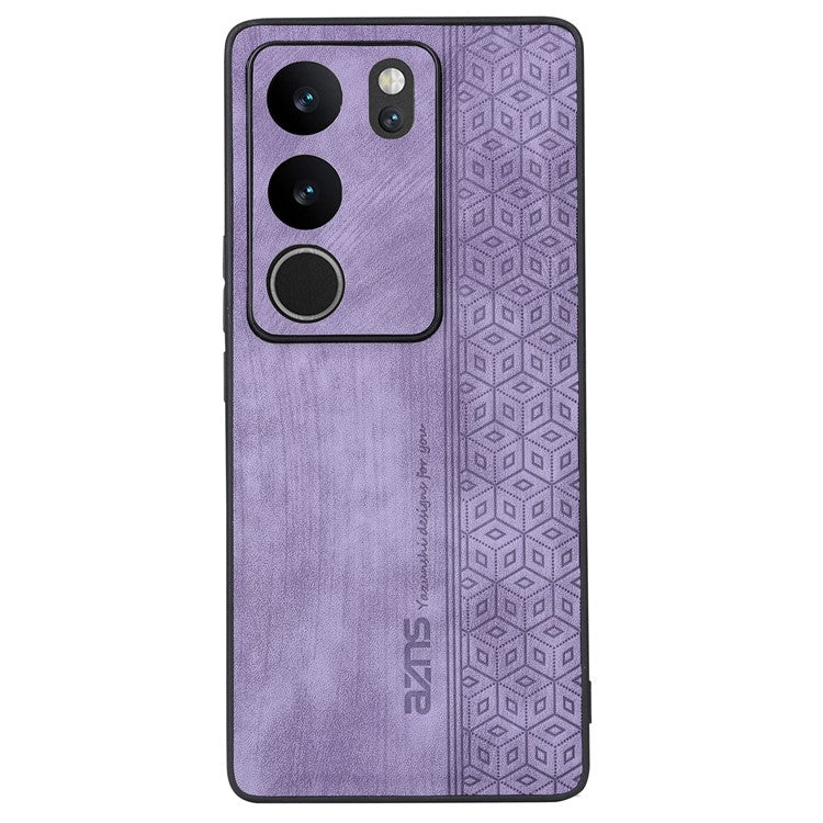 AZNS For vivo S17 Pro 5G / S17 5G Mobile Phone Case Anti-Scratch Imprinted PU Leather+TPU Phone Cover - Purple