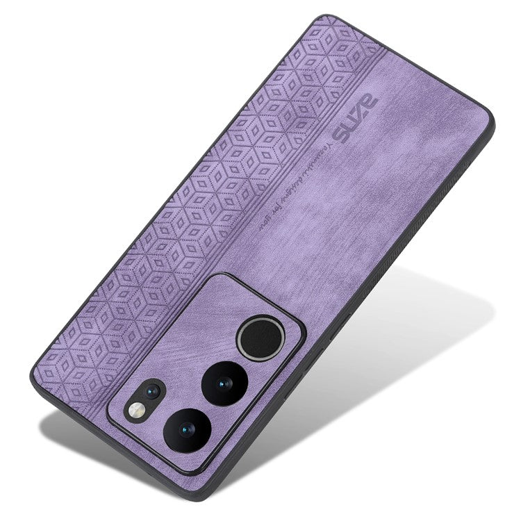 AZNS For vivo S17 Pro 5G / S17 5G Mobile Phone Case Anti-Scratch Imprinted PU Leather+TPU Phone Cover - Purple