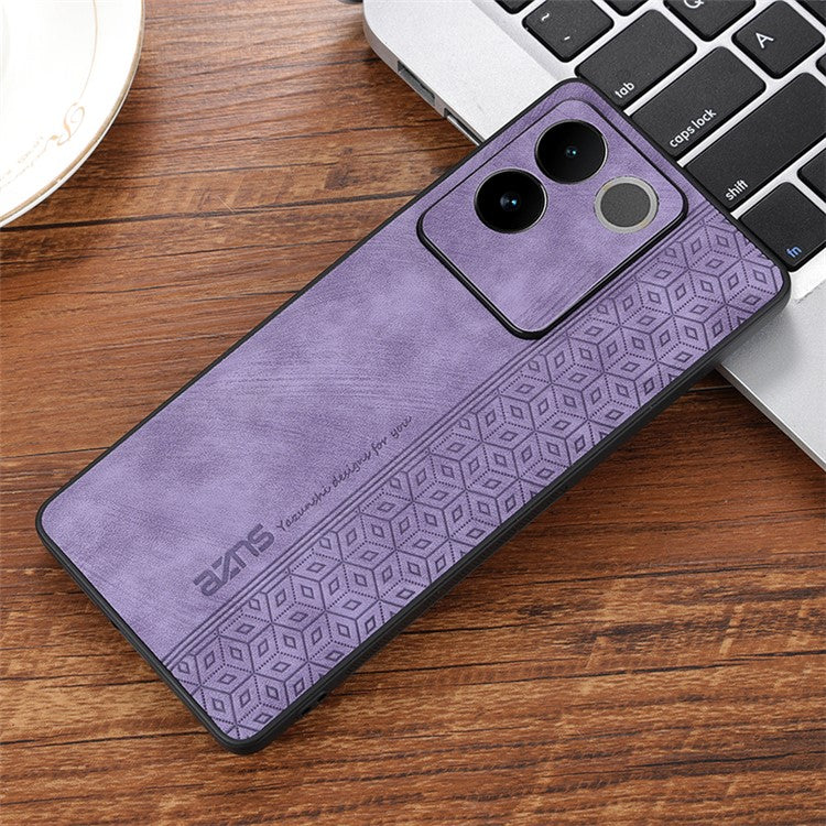 AZNS For vivo S17e 5G Imprinted PU Leather+TPU Case Anti-drop Phone Cover - Purple