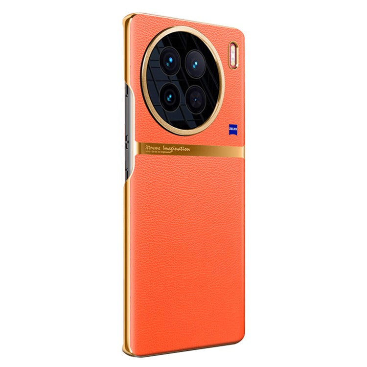 For vivo X90s 5G Shockproof Case PU Leather + PC Mobile Phone Protective Cover - Orange