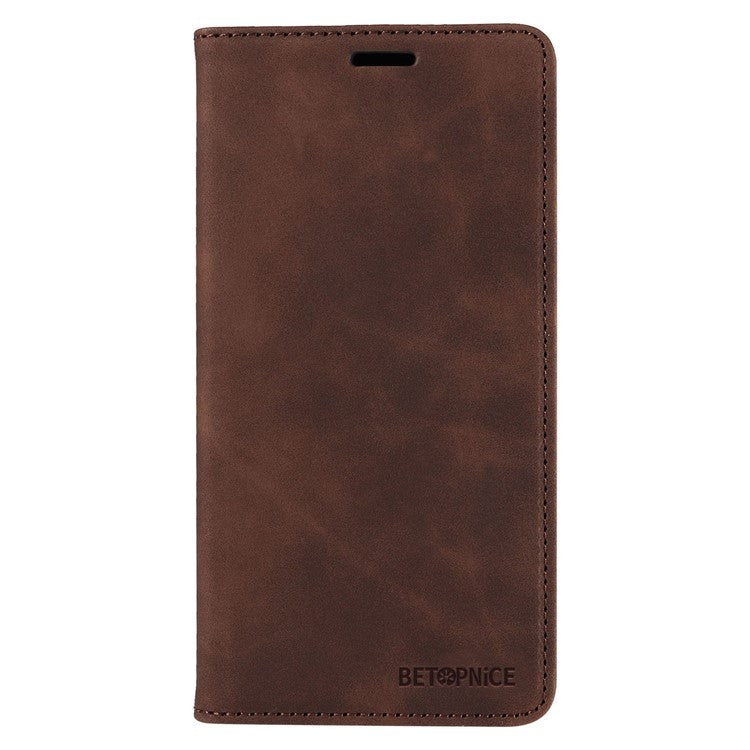 BETOPNICE 003 For vivo Y02s 4G / Y16 4G / Y35 5G / Y56 5G Phone Cover RFID Blocking Wallet Leather Stand Wallet Case - Brown