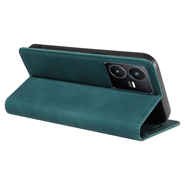 BETOPNICE 003 For vivo Y35 / Y22s 4G / Y22 4G RFID Blocking Cell Phone Cover Leather Wallet Stand Case - Green