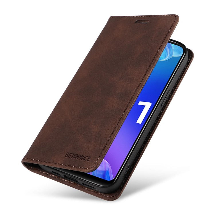 BETOPNICE 003 For vivo Y21 / Y21s / Y33s / Y32 4G / Y33t 4G Leather Wallet Phone Cover Flip Stand RFID Blocking Case - Brown