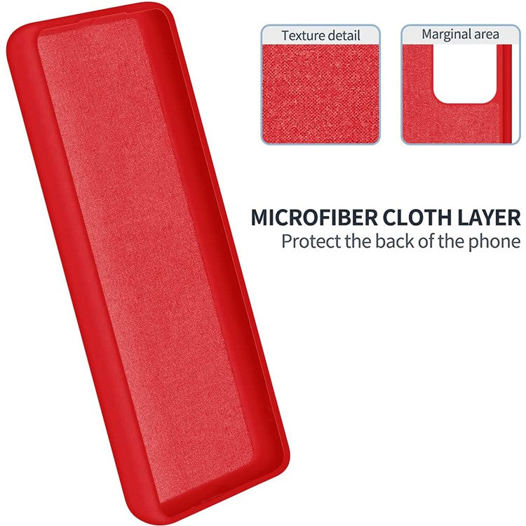 For vivo Y36 4G (Global) Soft Lining Liquid Silicone Phone Cover Anti-Dust Mobile Phone Case with Strap - Red