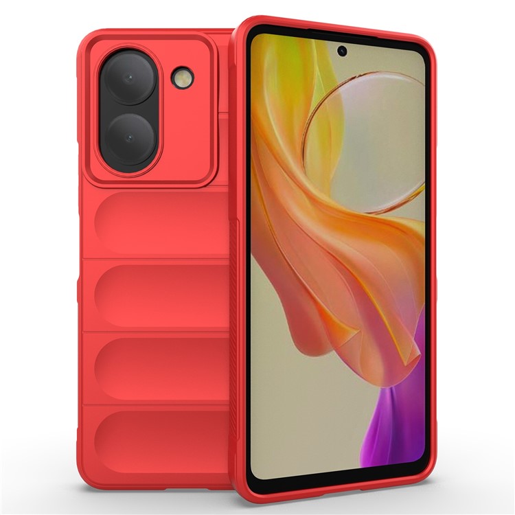 For vivo Y78 (China) 5G / Y36 4G (Global) Soft TPU Phone Case Anti-drop Rugged Phone Back Cover - Red