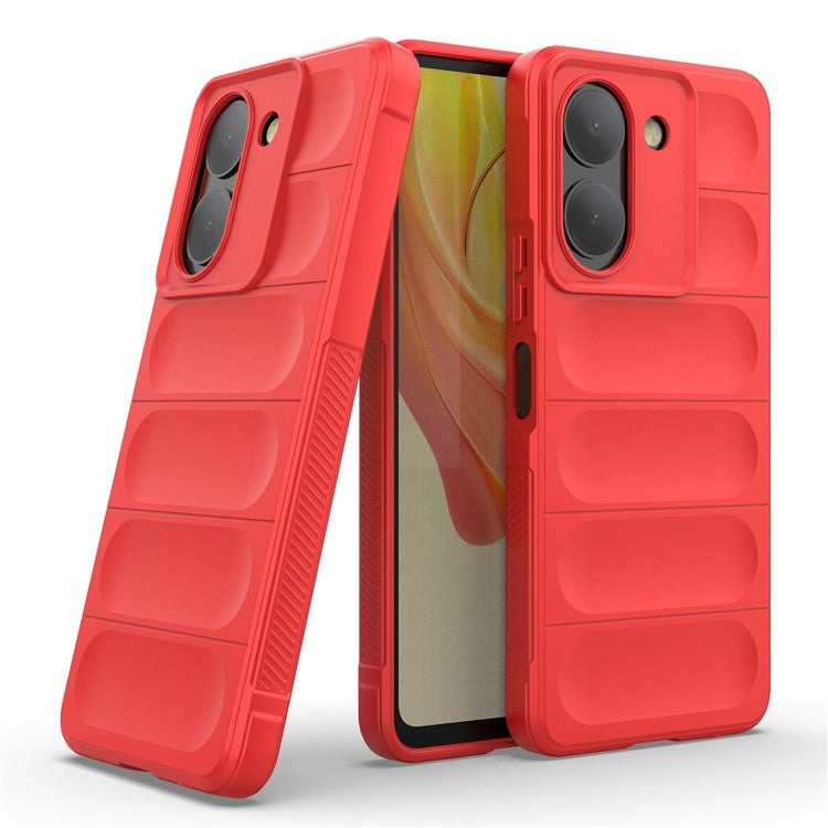 For vivo Y78 (China) 5G / Y36 4G (Global) Soft TPU Phone Case Anti-drop Rugged Phone Back Cover - Red