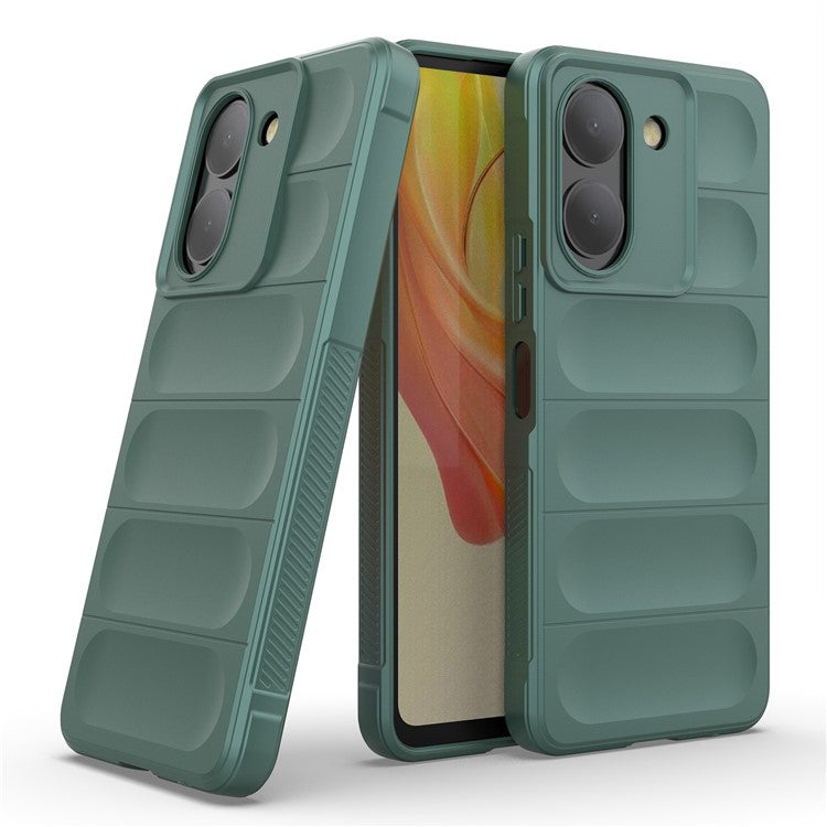 For vivo Y78 (China) 5G / Y36 4G (Global) Soft TPU Phone Case Anti-drop Rugged Phone Back Cover - Green