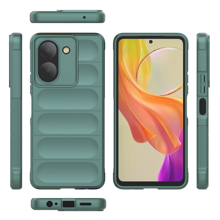 For vivo Y78 (China) 5G / Y36 4G (Global) Soft TPU Phone Case Anti-drop Rugged Phone Back Cover - Green