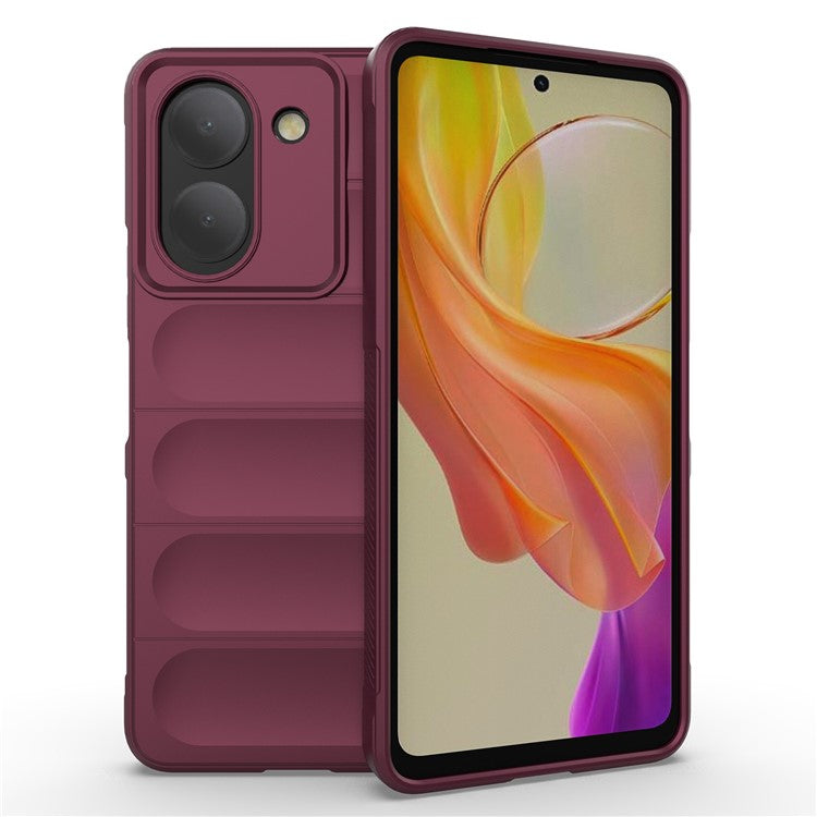 For vivo Y78 (China) 5G / Y36 4G (Global) Soft TPU Phone Case Anti-drop Rugged Phone Back Cover - Wine Red