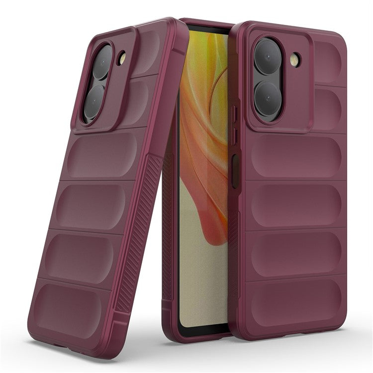 For vivo Y78 (China) 5G / Y36 4G (Global) Soft TPU Phone Case Anti-drop Rugged Phone Back Cover - Wine Red