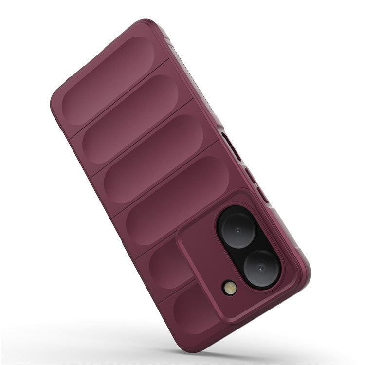 For vivo Y78 (China) 5G / Y36 4G (Global) Soft TPU Phone Case Anti-drop Rugged Phone Back Cover - Wine Red