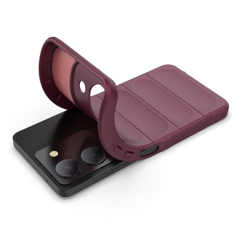 For vivo Y78 (China) 5G / Y36 4G (Global) Soft TPU Phone Case Anti-drop Rugged Phone Back Cover - Wine Red