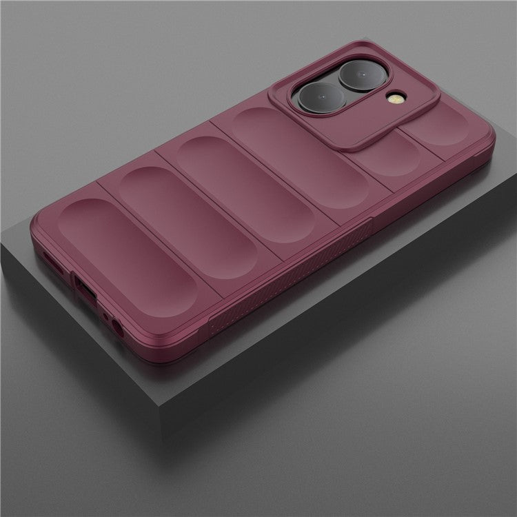 For vivo Y78 (China) 5G / Y36 4G (Global) Soft TPU Phone Case Anti-drop Rugged Phone Back Cover - Wine Red