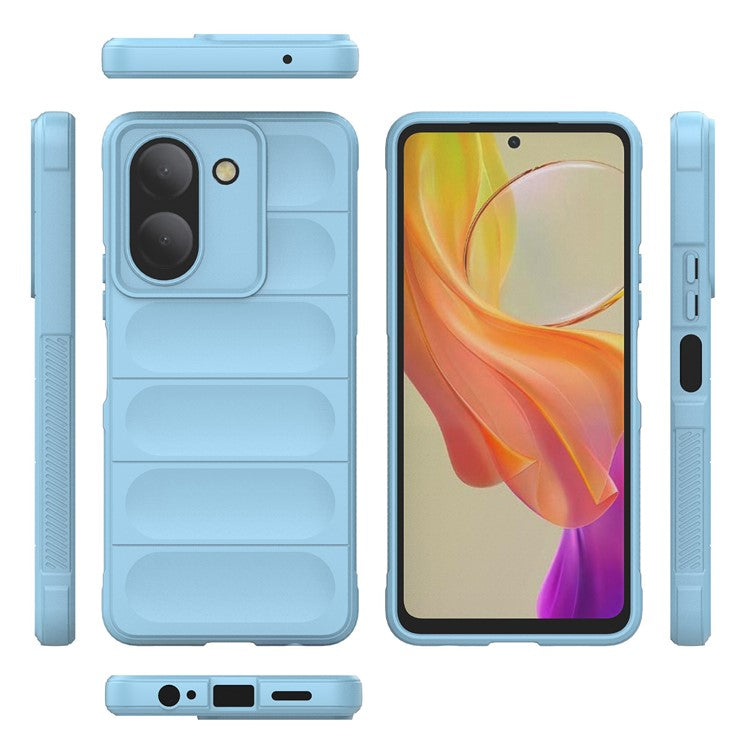 For vivo Y78 (China) 5G / Y36 4G (Global) Soft TPU Phone Case Anti-drop Rugged Phone Back Cover - Baby Blue