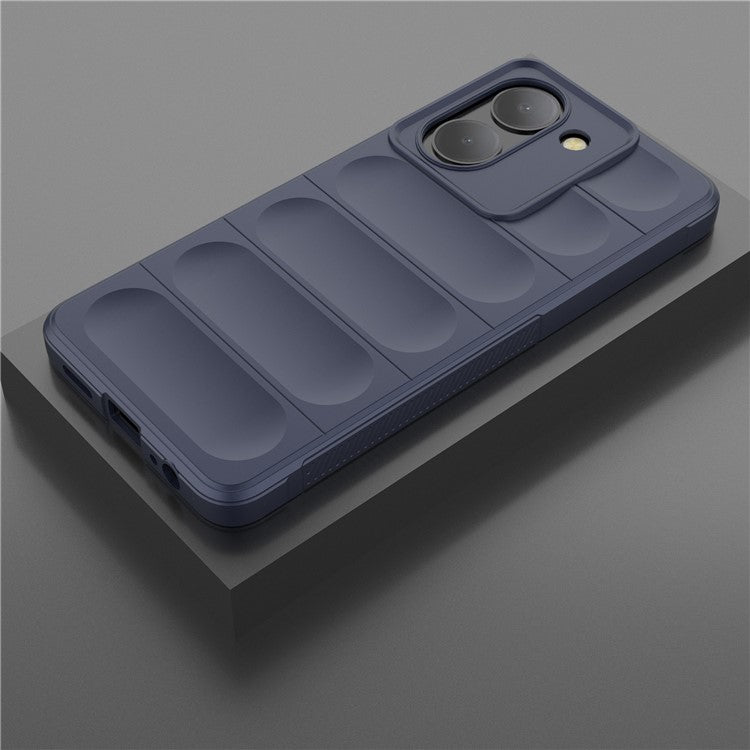 For vivo Y78 (China) 5G / Y36 4G (Global) Soft TPU Phone Case Anti-drop Rugged Phone Back Cover - Dark Blue