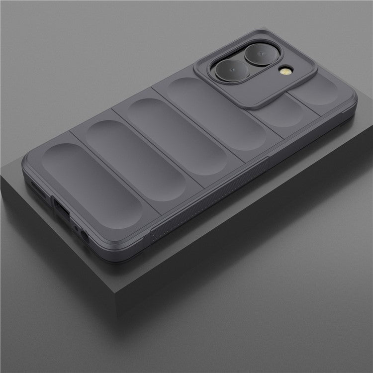 For vivo Y78 (China) 5G / Y36 4G (Global) Soft TPU Phone Case Anti-drop Rugged Phone Back Cover - Dark Grey