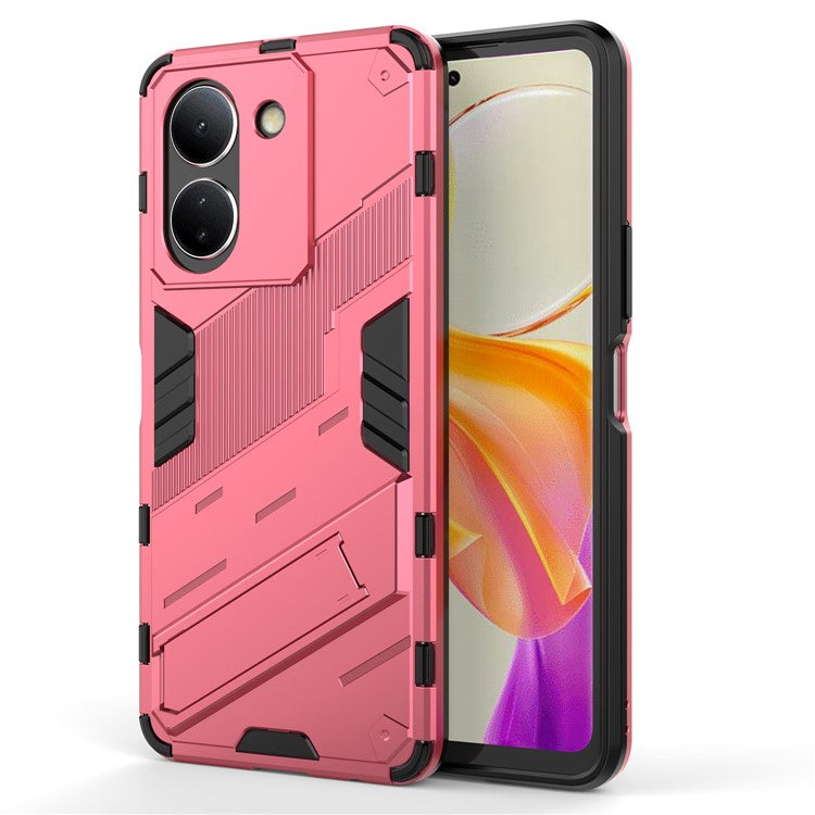 For vivo Y36 4G (Global) / Y78 (China) 5G Shockproof Phone Case Kickstand PC+TPU Phone Cover - Rose