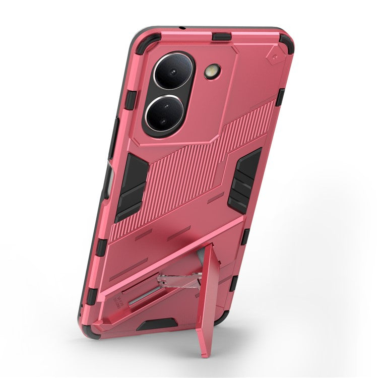 For vivo Y36 4G (Global) / Y78 (China) 5G Shockproof Phone Case Kickstand PC+TPU Phone Cover - Rose