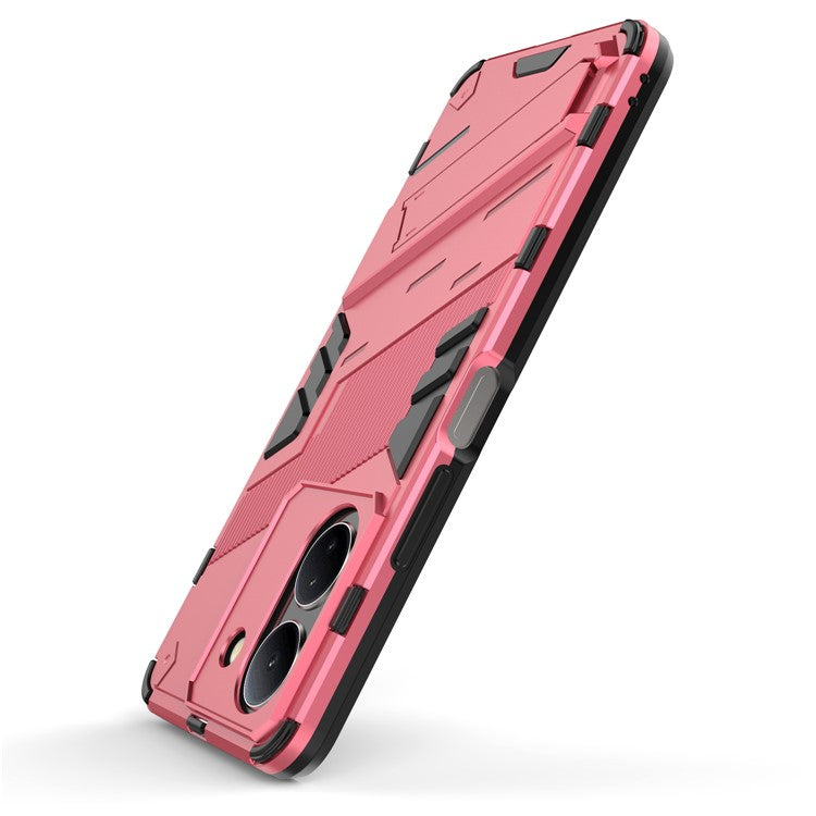 For vivo Y36 4G (Global) / Y78 (China) 5G Shockproof Phone Case Kickstand PC+TPU Phone Cover - Rose