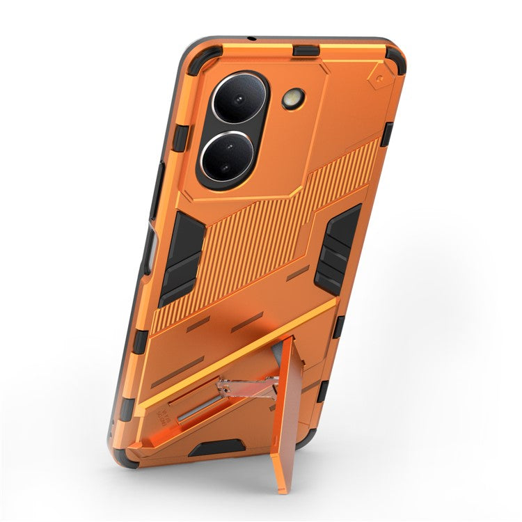 For vivo Y36 4G (Global) / Y78 (China) 5G Shockproof Phone Case Kickstand PC+TPU Phone Cover - Orange