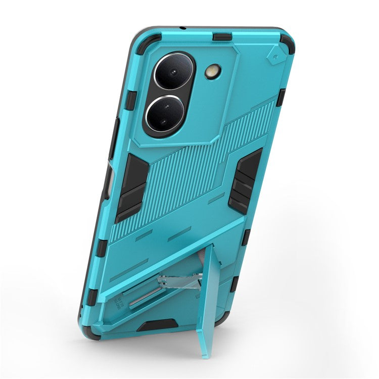 For vivo Y36 4G (Global) / Y78 (China) 5G Shockproof Phone Case Kickstand PC+TPU Phone Cover - Baby Blue