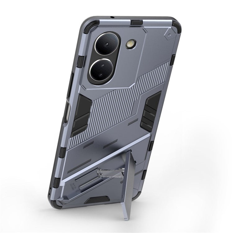 For vivo Y36 4G (Global) / Y78 (China) 5G Shockproof Phone Case Kickstand PC+TPU Phone Cover - Dark Blue