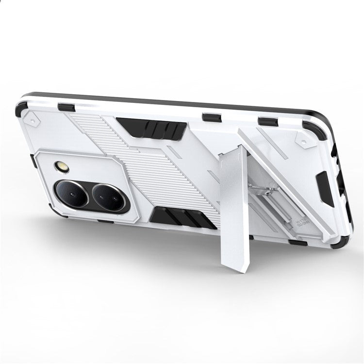 For vivo Y36 4G (Global) / Y78 (China) 5G Shockproof Phone Case Kickstand PC+TPU Phone Cover - White