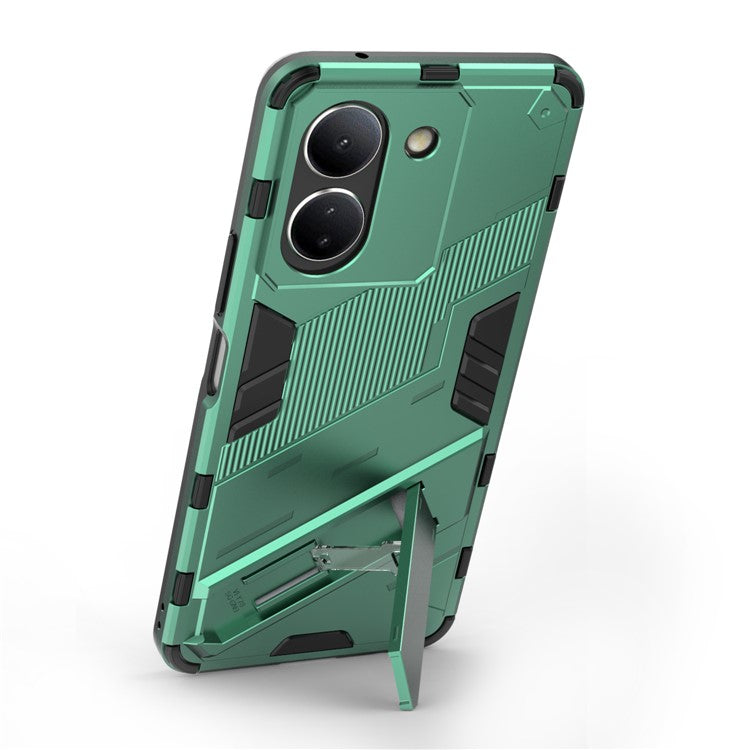 For vivo Y36 4G (Global) / Y78 (China) 5G Shockproof Phone Case Kickstand PC+TPU Phone Cover - Green