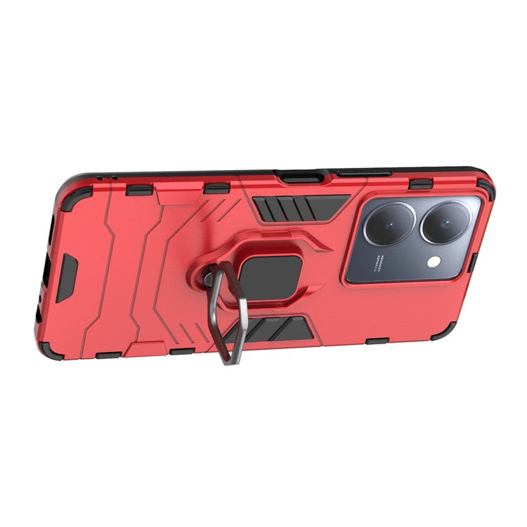 Protective Cover for vivo Y36 4G (Global) / Y78 (China) 5G Ring Holder Kickstand Shell TPU + PC Phone Case - Red