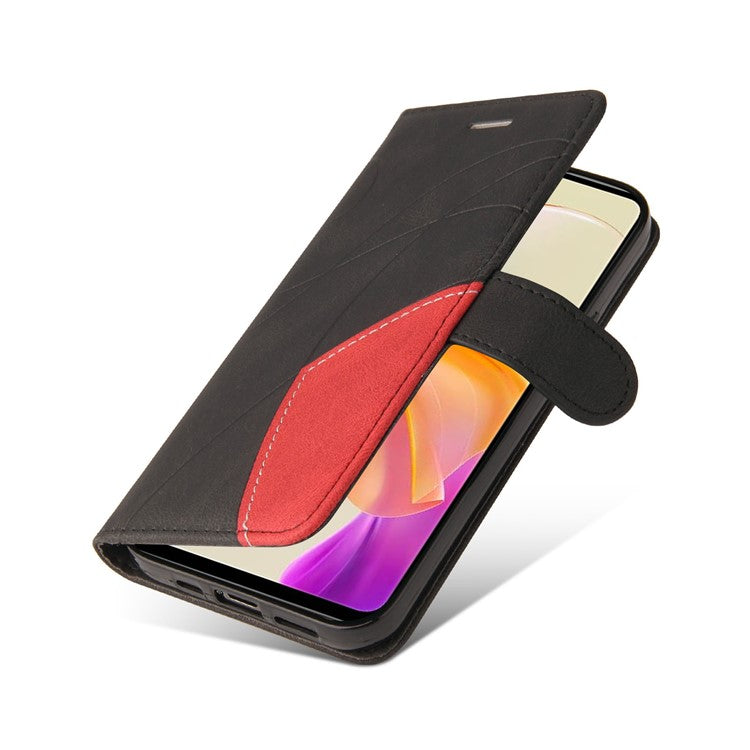 KT Leather Series-1 For vivo Y36 5G (Global) / Y78 5G (China) Phone Case PU Leather Dual-color Splicing Wallet Stand Cover - Black