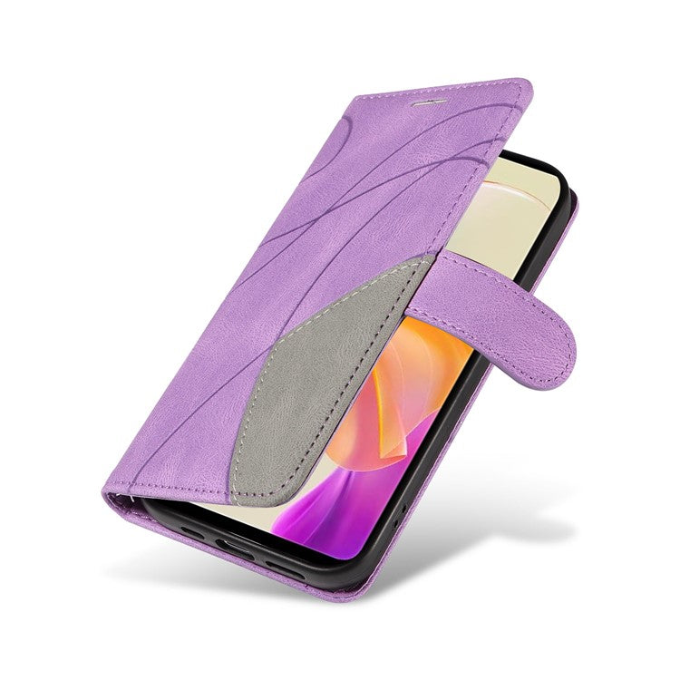 KT Leather Series-1 For vivo Y36 5G (Global) / Y78 5G (China) Phone Case PU Leather Dual-color Splicing Wallet Stand Cover - Purple