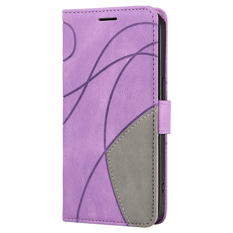 KT Leather Series-1 For vivo Y36 5G (Global) / Y78 5G (China) Phone Case PU Leather Dual-color Splicing Wallet Stand Cover - Purple