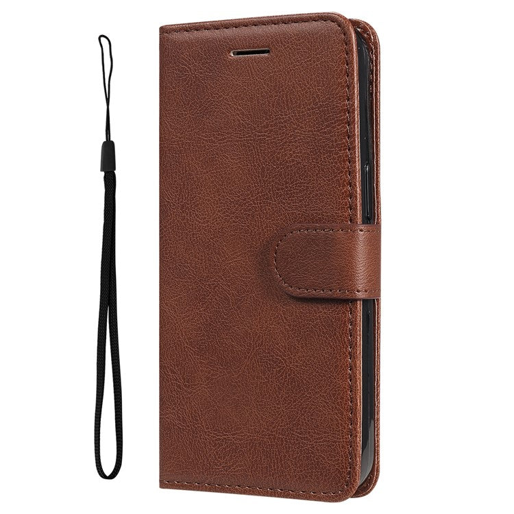 KT Leather Series-2 Phone Cover for vivo Y36 5G (Global) / Y78 5G (China) , Solid Color PU Leather Stand Phone Case Wallet - Brown