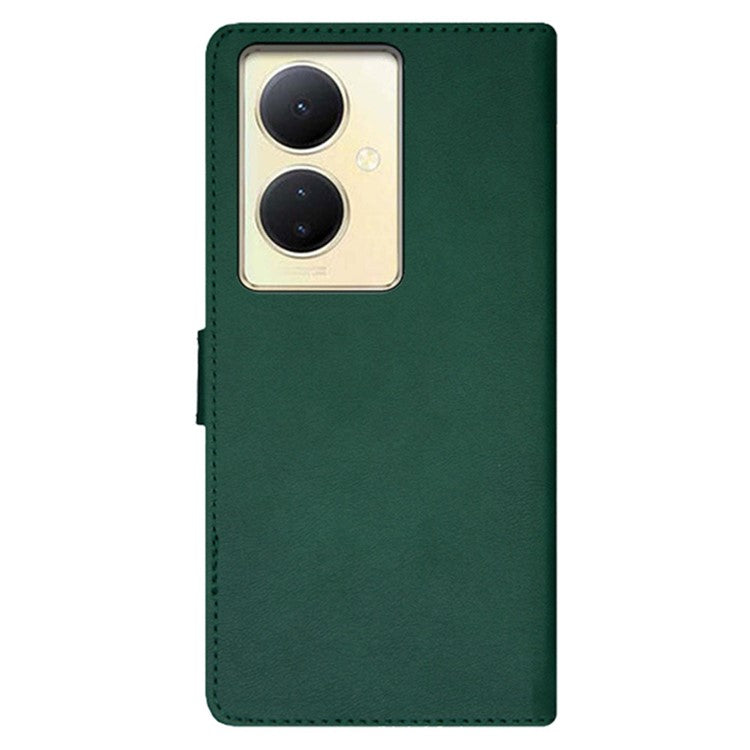 IDEWEI For vivo V29 Lite 5G PU Leather Case with Card Holder Splicing Color Stand Phone Cover - Green