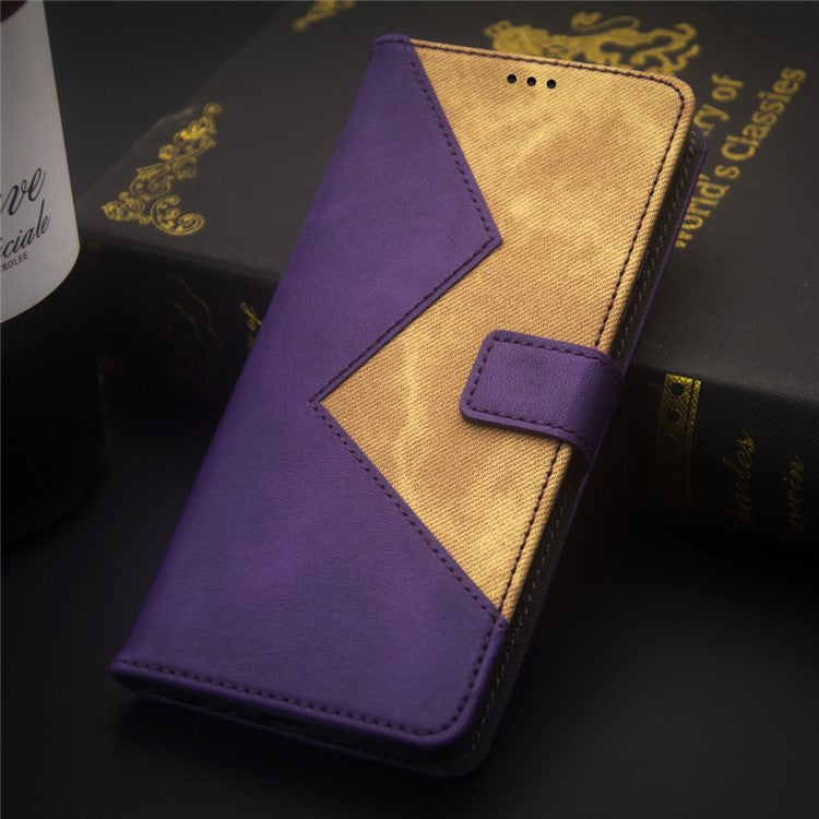 IDEWEI For vivo V29 Lite 5G PU Leather Case with Card Holder Splicing Color Stand Phone Cover - Purple