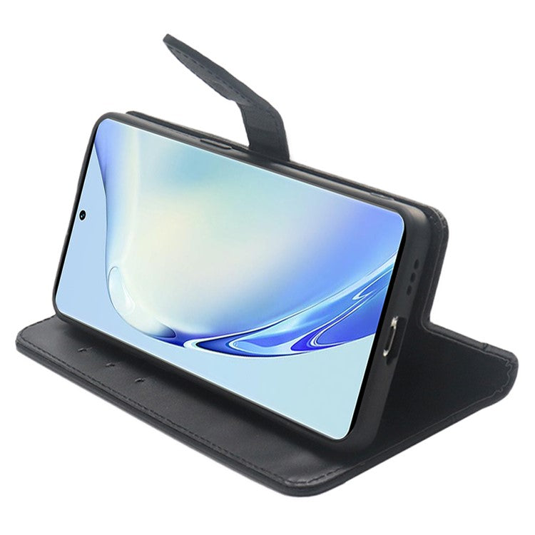 IDEWEI For vivo V29 Lite 5G Phone Leather Case Card Holder Full Protection Stand Cover - Black