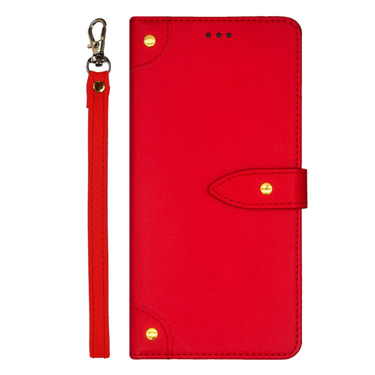 IDEWEI For vivo V29 Lite 5G Phone Leather Case Card Holder Full Protection Stand Cover - Red