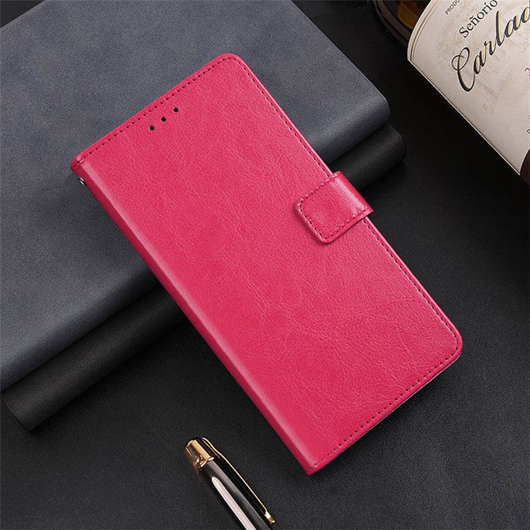 IDEWEI For vivo V29 Lite 5G Crazy Horse Texture PU Leather Case Stand Wallet Phone Cover - Rose