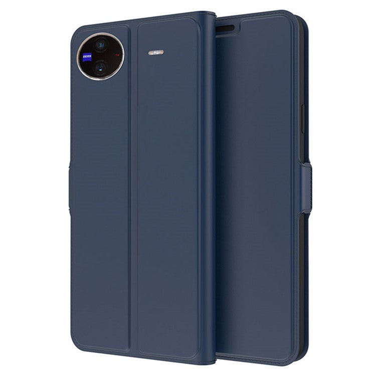 For vivo X Flip Stand Phone Case Card Slot PU Leather Full Protection Shell Magnetic Flip Phone Cover - Blue