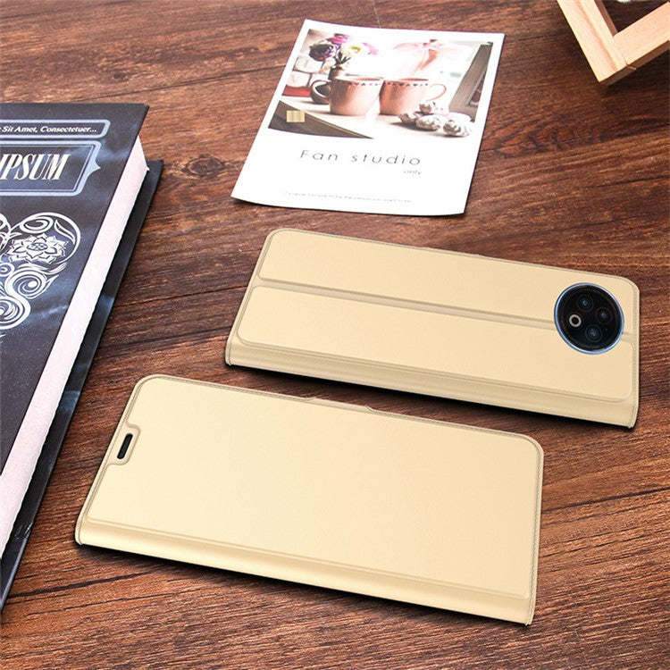 For vivo X Fold2 Anti-Scratch Shell Flip Phone Cover Card Slot PU Leather Stand Full Protection Phone Case - Gold